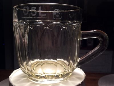 Mug for beer. Side view.