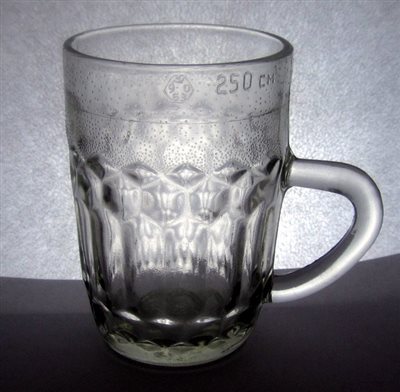 Mug for beer. Side view.