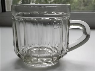 Mug for beer. Side view.