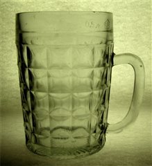 Mug for beer. Side view.